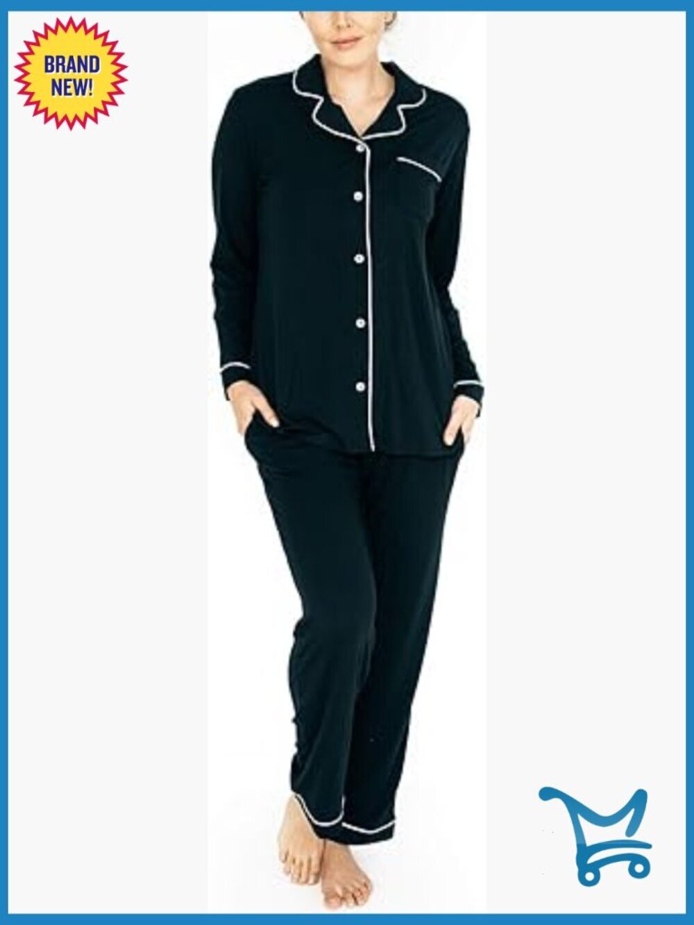 Maternity Nursing Pajama Set Long Sleeve Button Down Lounge Set